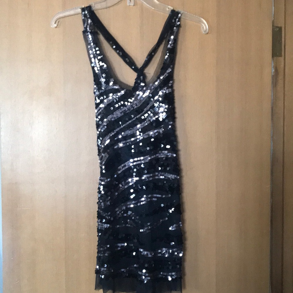 Black sequin tank